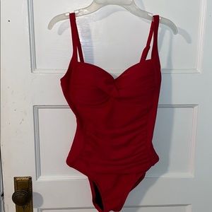 Red Size 6 one-piece suit!